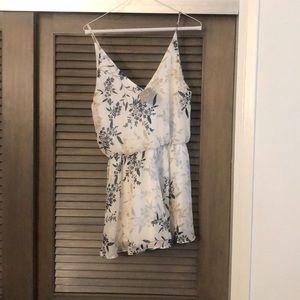 Floral white romper